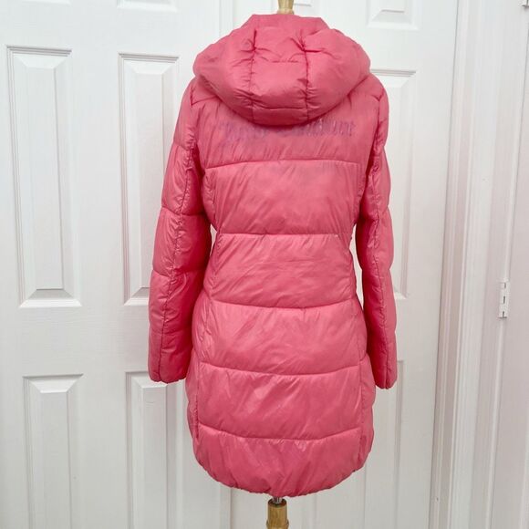 Juicy Couture Womens Pink Puffer Jacket Long Sleeve Lined Size Small - Picture 4 of 7